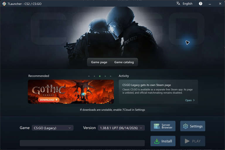 7Launcher CS:GO — Launcher interface