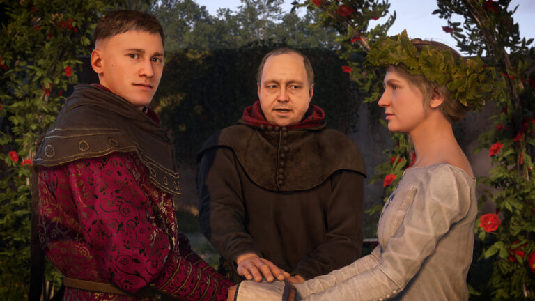 A medieval wedding ceremony in Kingdom Come: Deliverance II