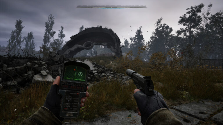 Tracking a nearby anomaly while crossing a ruined outdoor site