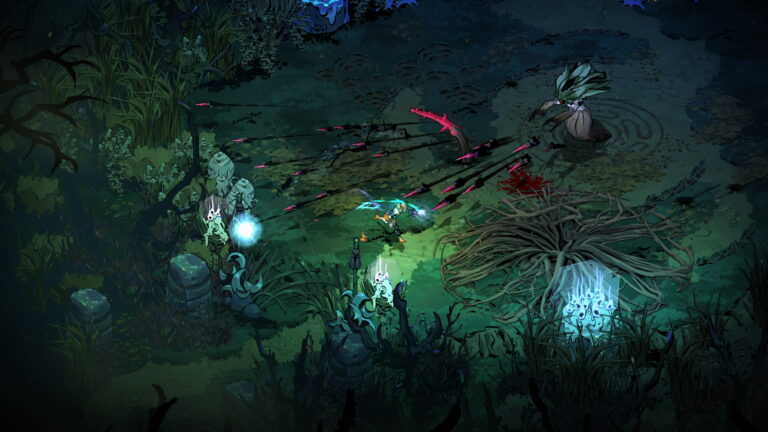 Melinoe evades a ranged attack in Hades II