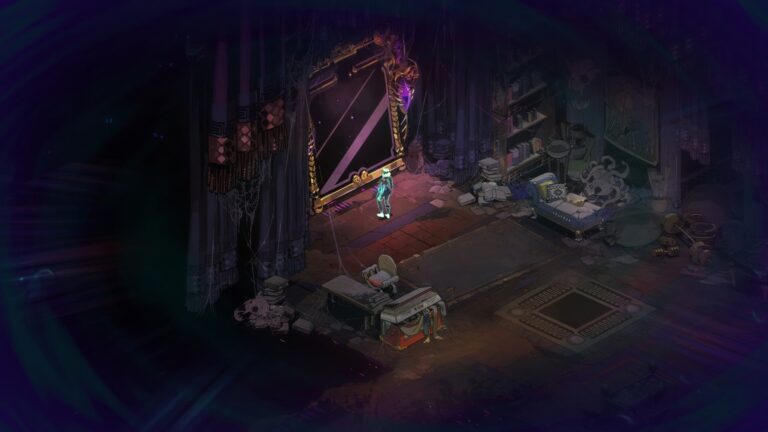 A spectral mirror scene inside a room in Hades II